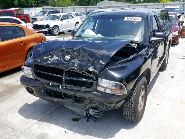 1B7FL26X21S153390 - 2001 DODGE DAKOTA BLACK photo 2