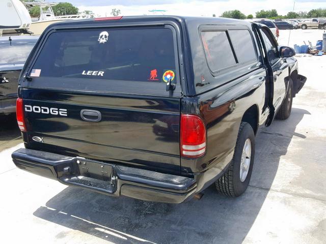 1B7FL26X21S153390 - 2001 DODGE DAKOTA BLACK photo 4