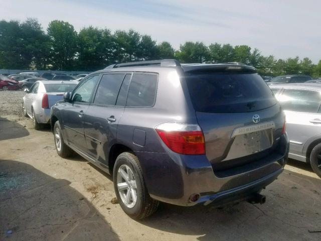 5TDJK3EH1AS040195 - 2010 TOYOTA HIGHLANDER GRAY photo 3