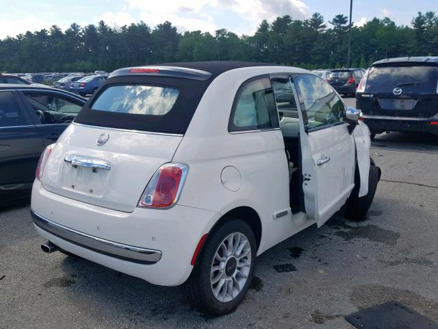 3C3CFFER9CT187854 - 2012 FIAT 500 LOUNGE WHITE photo 4