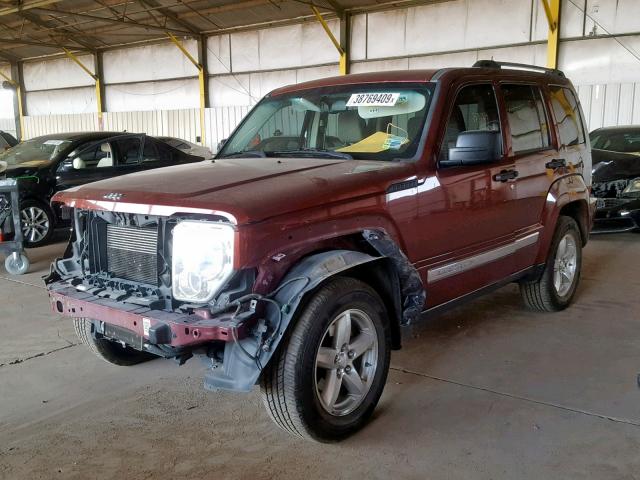 1J8GP58K38W109101 - 2008 JEEP LIBERTY LI RED photo 2