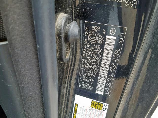 JTKDE177450042375 - 2005 TOYOTA SCION TC BLACK photo 10