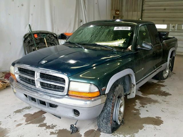 1B7GG22N8YS728017 - 2000 DODGE DAKOTA GREEN photo 2