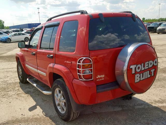 1J4GL58K22W301016 - 2002 JEEP LIBERTY LI RED photo 3