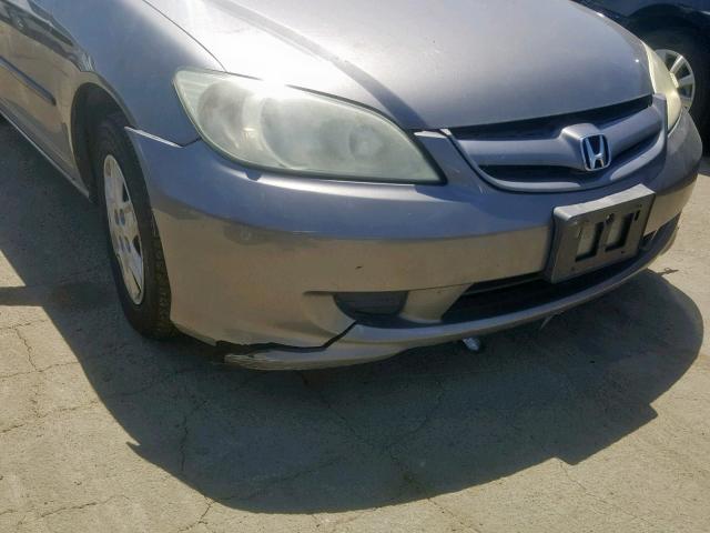 2HGES163X5H510643 - 2005 HONDA CIVIC DX V GRAY photo 9