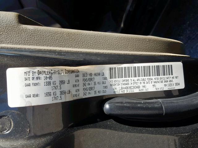 1J8HH48K06C203480 - 2006 JEEP COMMANDER GRAY photo 10