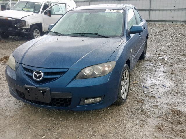 JM1BK323881779505 - 2008 MAZDA 3 S BLUE photo 2