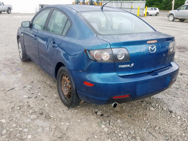 JM1BK323881779505 - 2008 MAZDA 3 S BLUE photo 3