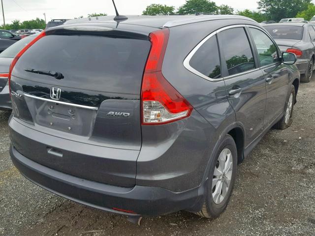 2HKRM4H78EH704249 - 2014 HONDA CR-V EXL GRAY photo 4