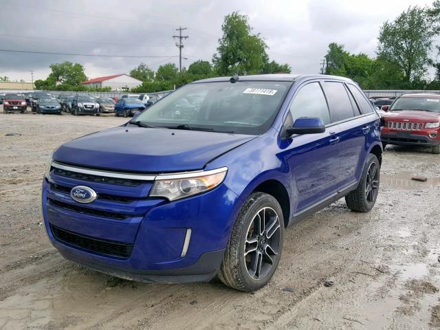 2FMDK4JC5DBA02841 - 2013 FORD EDGE SEL BLUE photo 2