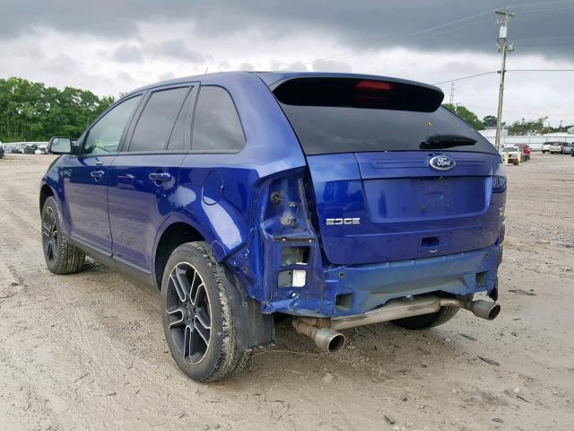 2FMDK4JC5DBA02841 - 2013 FORD EDGE SEL BLUE photo 3