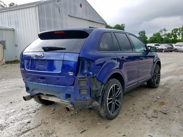 2FMDK4JC5DBA02841 - 2013 FORD EDGE SEL BLUE photo 4