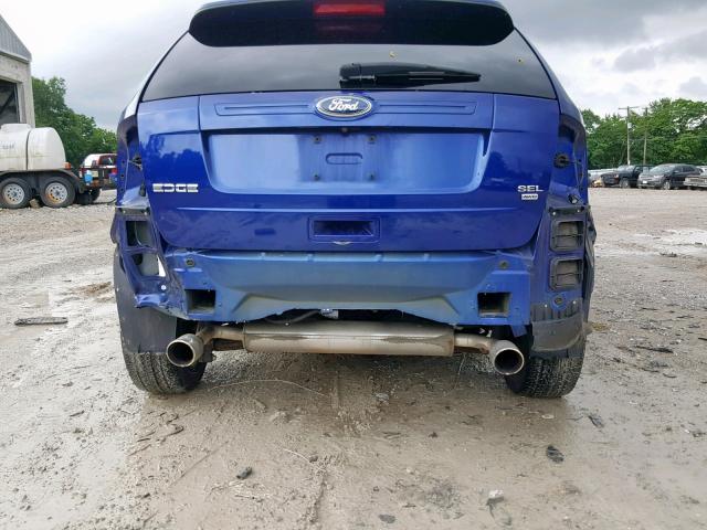 2FMDK4JC5DBA02841 - 2013 FORD EDGE SEL BLUE photo 9