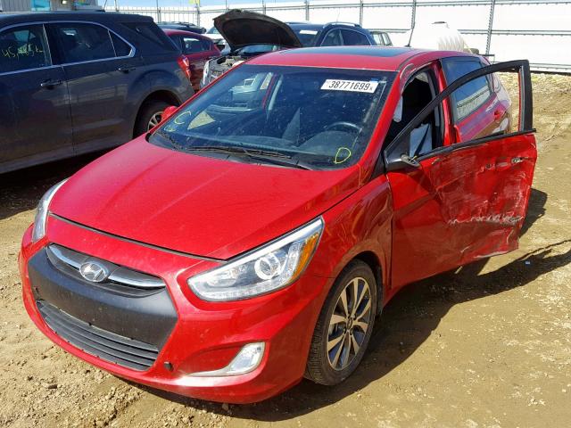 KMHCU5AE1GU284147 - 2016 HYUNDAI ACCENT SPO RED photo 2