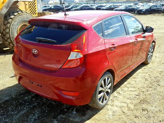 KMHCU5AE1GU284147 - 2016 HYUNDAI ACCENT SPO RED photo 4