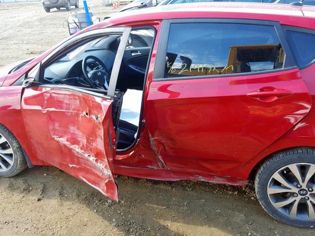 KMHCU5AE1GU284147 - 2016 HYUNDAI ACCENT SPO RED photo 9