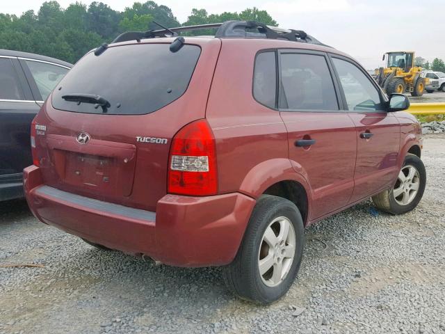 KM8JM12B45U146426 - 2005 HYUNDAI TUCSON GL BURGUNDY photo 4