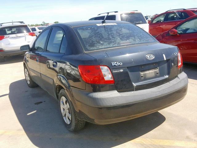 KNADE123966177195 - 2006 KIA RIO BLACK photo 3