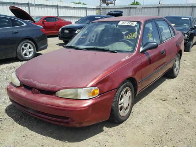 1Y1SK5485YZ400946 - 2000 CHEVROLET GEO PRIZM RED photo 2