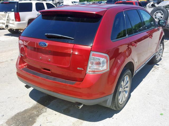 2FMDK38C48BA12217 - 2008 FORD EDGE SEL RED photo 4