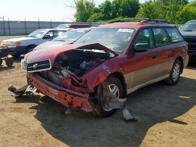 4S3BH675737660344 - 2003 SUBARU LEGACY OUT RED photo 2