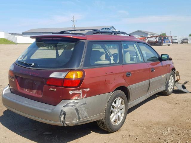 4S3BH675737660344 - 2003 SUBARU LEGACY OUT RED photo 4