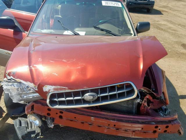 4S3BH675737660344 - 2003 SUBARU LEGACY OUT RED photo 7