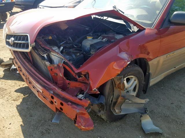 4S3BH675737660344 - 2003 SUBARU LEGACY OUT RED photo 9