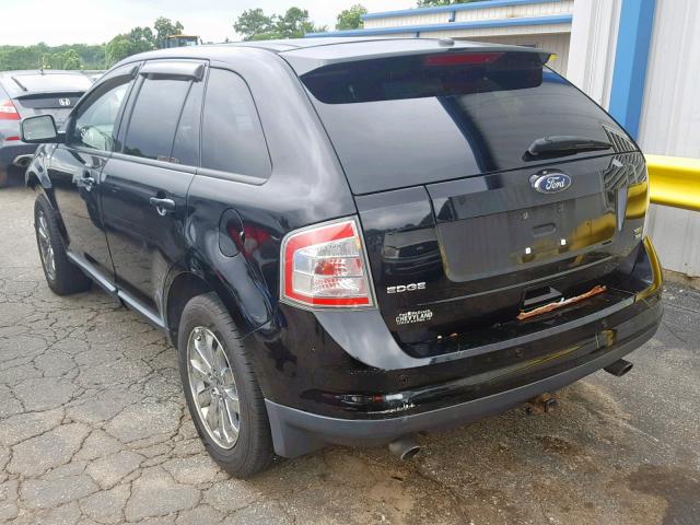 2FMDK48C38BA59535 - 2008 FORD EDGE SEL BLACK photo 3