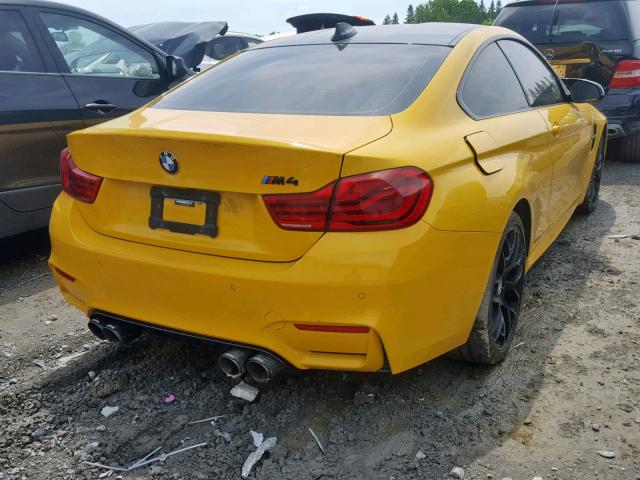 WBS4Y9C50JAC86784 - 2018 BMW M4 YELLOW photo 4