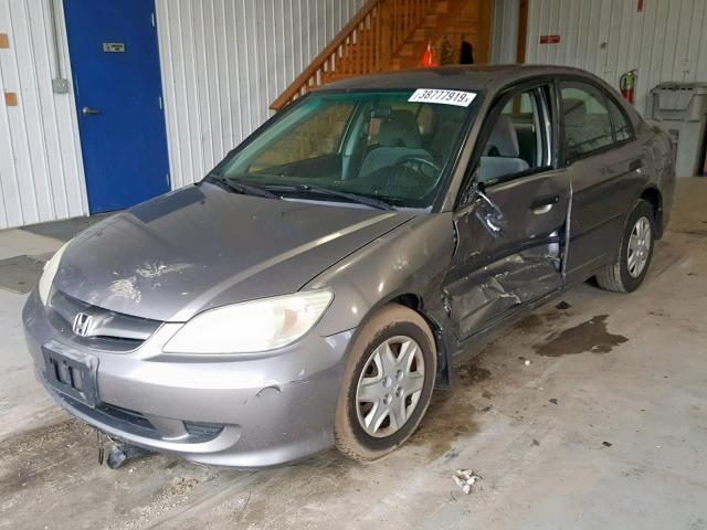 1HGES16485L023632 - 2005 HONDA CIVIC DX GRAY photo 2