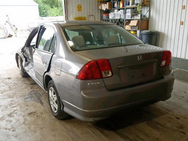 1HGES16485L023632 - 2005 HONDA CIVIC DX GRAY photo 3