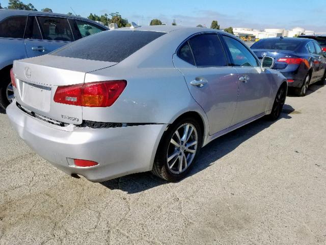 JTHBK262875047084 - 2007 LEXUS IS 250 SILVER photo 4