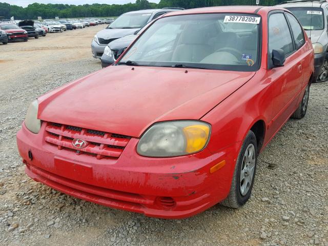 KMHCG35C85U358956 - 2005 HYUNDAI ACCENT GS RED photo 2