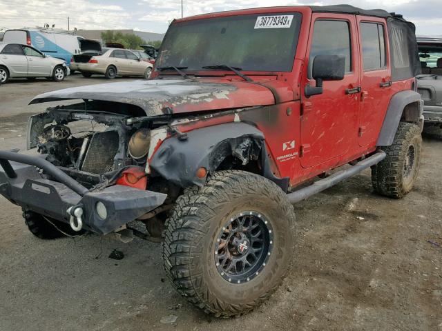 1J4GA39107L147396 - 2007 JEEP WRANGLER X RED photo 2