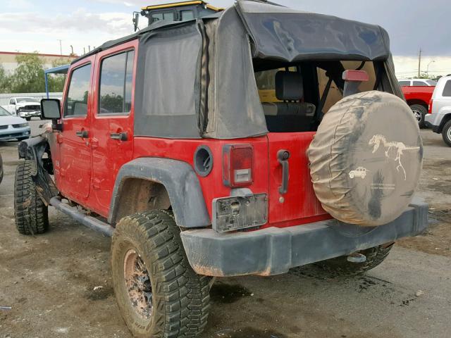 1J4GA39107L147396 - 2007 JEEP WRANGLER X RED photo 3