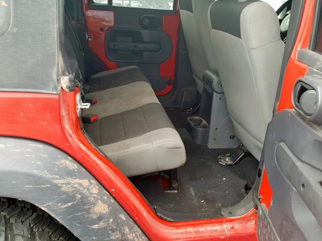 1J4GA39107L147396 - 2007 JEEP WRANGLER X RED photo 6