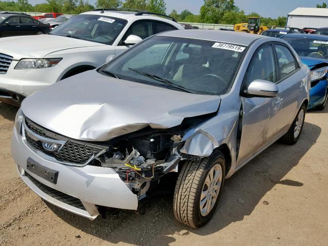 KNAFU4A25D5666248 - 2013 KIA FORTE EX SILVER photo 2