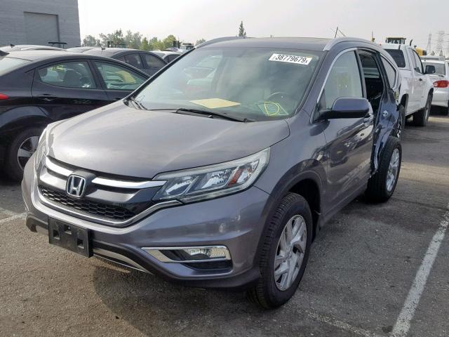 2HKRM3H76FH530483 - 2015 HONDA CR-V EXL GRAY photo 2