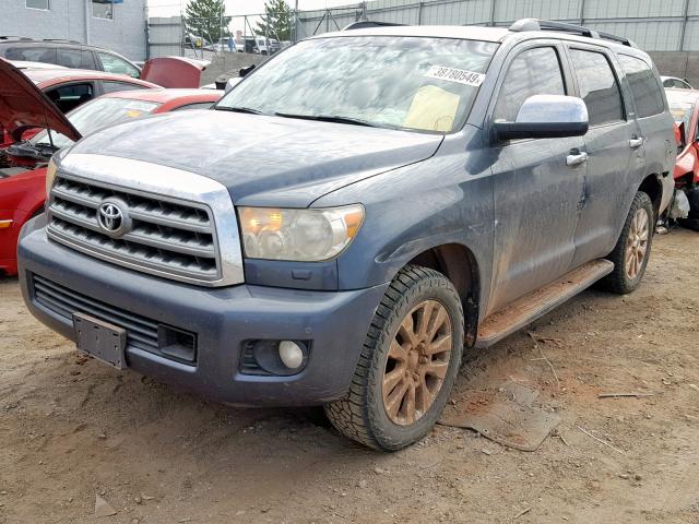 5TDBY67A98S008500 - 2008 TOYOTA SEQUOIA PL BLUE photo 2