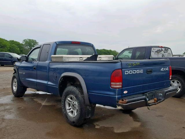 1B7GG12X82S640670 - 2002 DODGE DAKOTA BAS BLUE photo 3