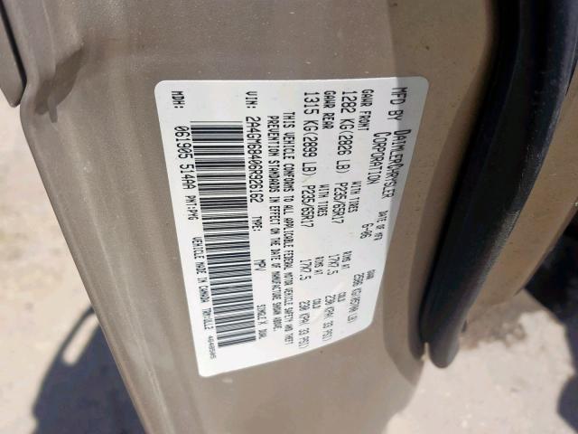 2A4GM68406R926162 - 2006 CHRYSLER PACIFICA T TAN photo 10