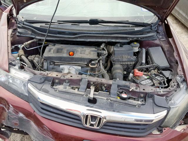 2HGFB2F82CH549343 - 2012 HONDA CIVIC EX MAROON photo 7