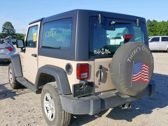 1C4AJWAG0GL281418 - 2016 JEEP WRANGLER S TAN photo 3