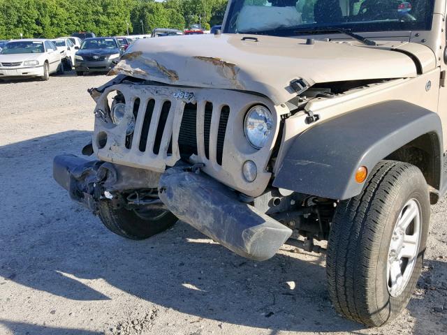 1C4AJWAG0GL281418 - 2016 JEEP WRANGLER S TAN photo 9