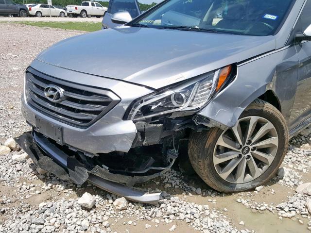 5NPE34AF7HH583690 - 2017 HYUNDAI SONATA SPO SILVER photo 9