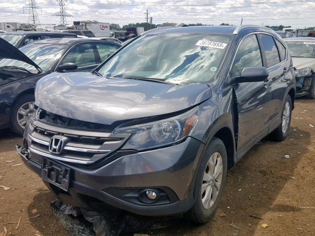 2HKRM4H77DH670836 - 2013 HONDA CR-V EXL GRAY photo 2