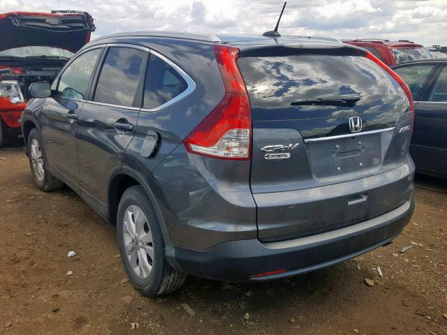 2HKRM4H77DH670836 - 2013 HONDA CR-V EXL GRAY photo 3