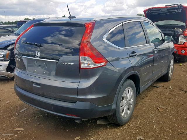 2HKRM4H77DH670836 - 2013 HONDA CR-V EXL GRAY photo 4