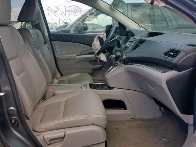 2HKRM4H77DH670836 - 2013 HONDA CR-V EXL GRAY photo 5